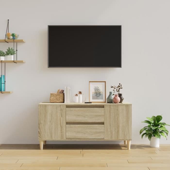 VidaXL Meuble TV Chêne sonoma 102x44,5x50 cm Bois d'ingénierie 819599