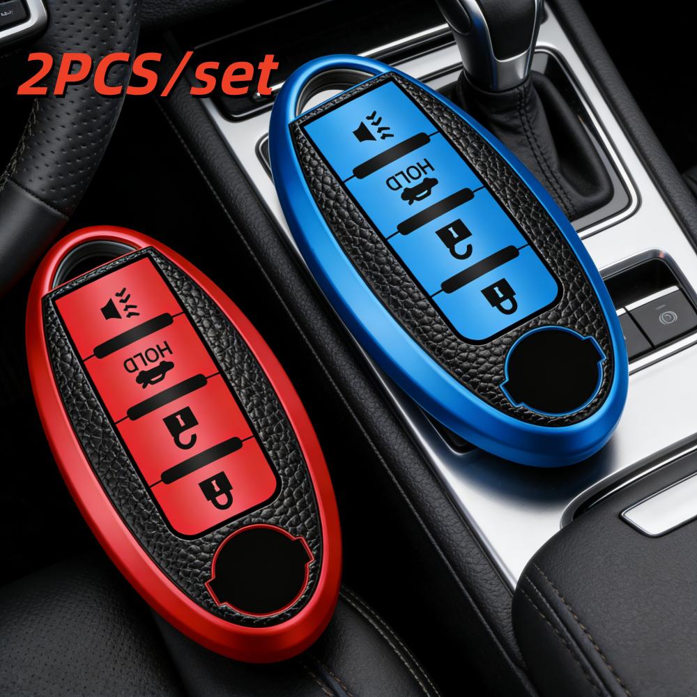 2pcs Car Key Case Covers For Infiniti Nissan Altima Maxima Murano Rogue Sentra 370z Car 4-Button