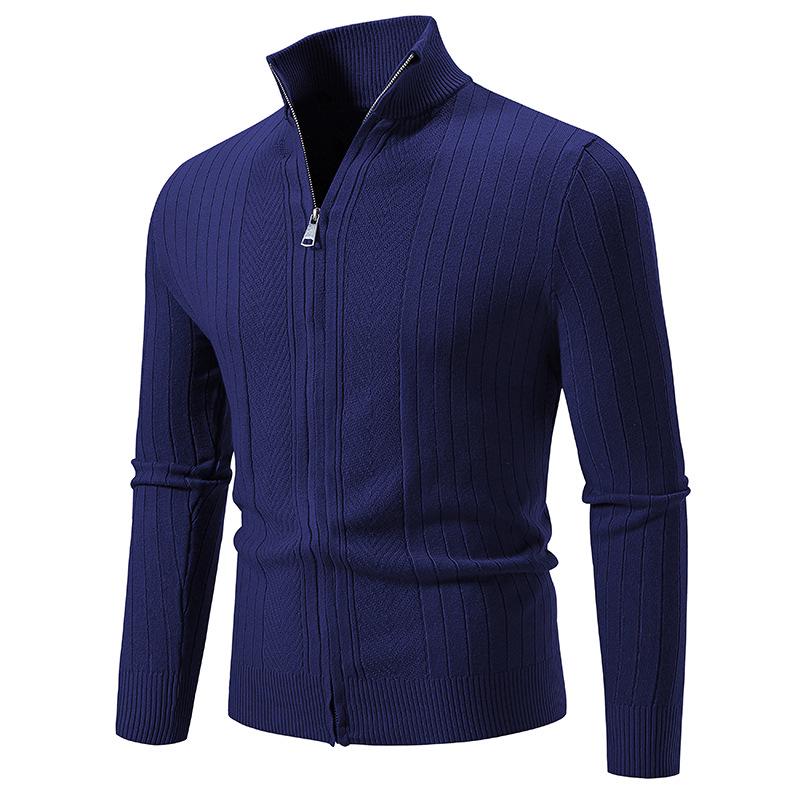 2024 Men's Trendy Fashion Zipper Cardigan Knit Sweater Jacket