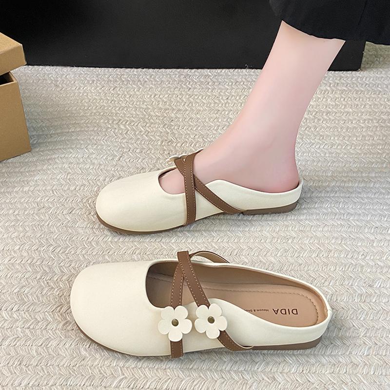 

CRLAYDK Mules for Women Flat Comfortable Floral Slip On Backless Loafers Ladies Closed Toe Dressy Work Slide Casual Shoes 40