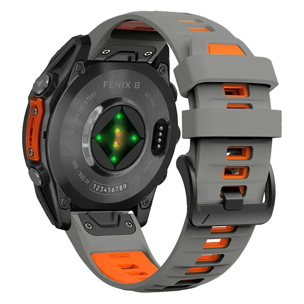 QuickFit 26mm 22mm 20mm Two Tone Silicone Strap for Garmin Fenix 8 E 7X 7 7S Pro 6X 6 6S Pro 5X 5S 5 Plus Bracelet  Band