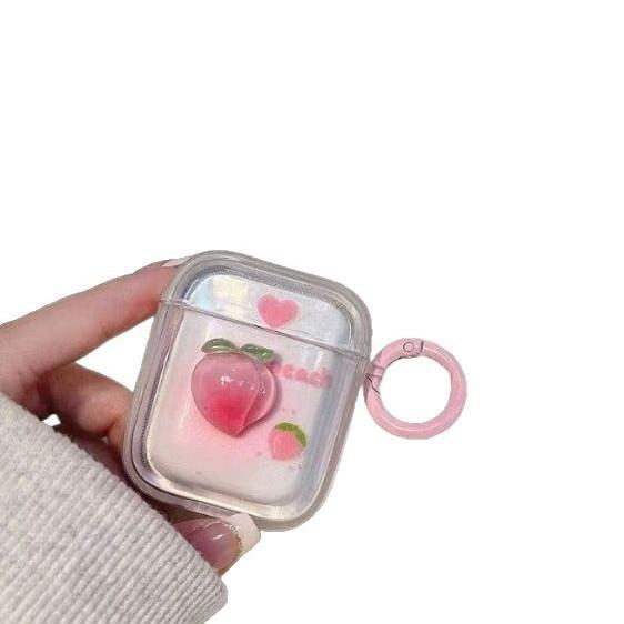 Summer Pink Hanging Ring Peach Girl Heart for AirPods Protective Case AirPodsPro Apple New 1st Generation