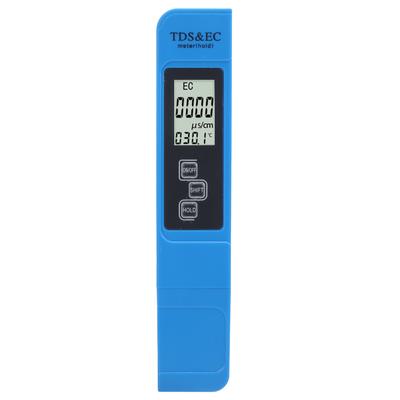 3?In?1 Wasserqualitätsprüfer Tragbares TDS EC Temperaturmessgerät mit HD LED-AnzeigeBlau