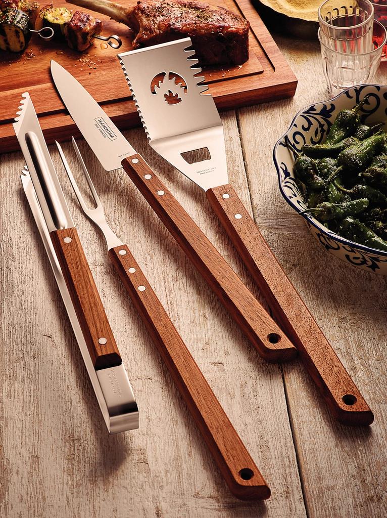Tramontina Dynamic Wooden Handle Spatula, 48cm, Natural Wood, Large and Long, Churrasco Tool, Made in Brazil, 26441/100 TRAMONTINA