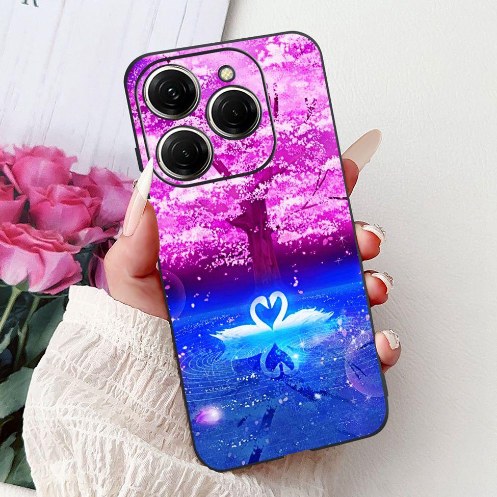 For Techno Spark 20Pro KJ6 Back Cover For Tecno Spark 20 Pro Case Black Silicone Fashion Luxury Cute Cartoon Shockproof Bumper