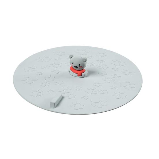 Silicone Floor Drain Cover with Animal Handle Universal Bathroom Shower серый