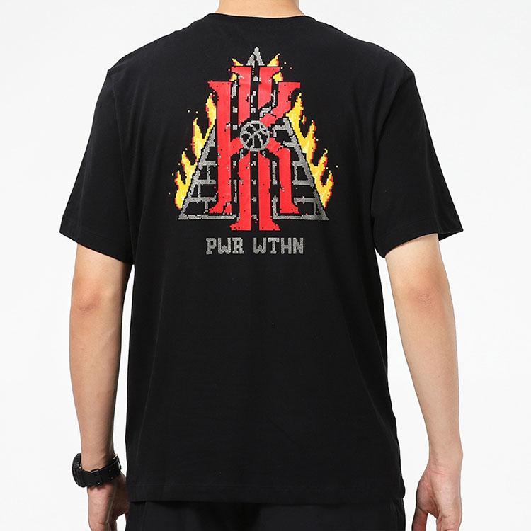 Nike Kyrie Irving Basketball Print Crew Neck Short Sleeve T-Shirt Men Tops Black DJ1567-010