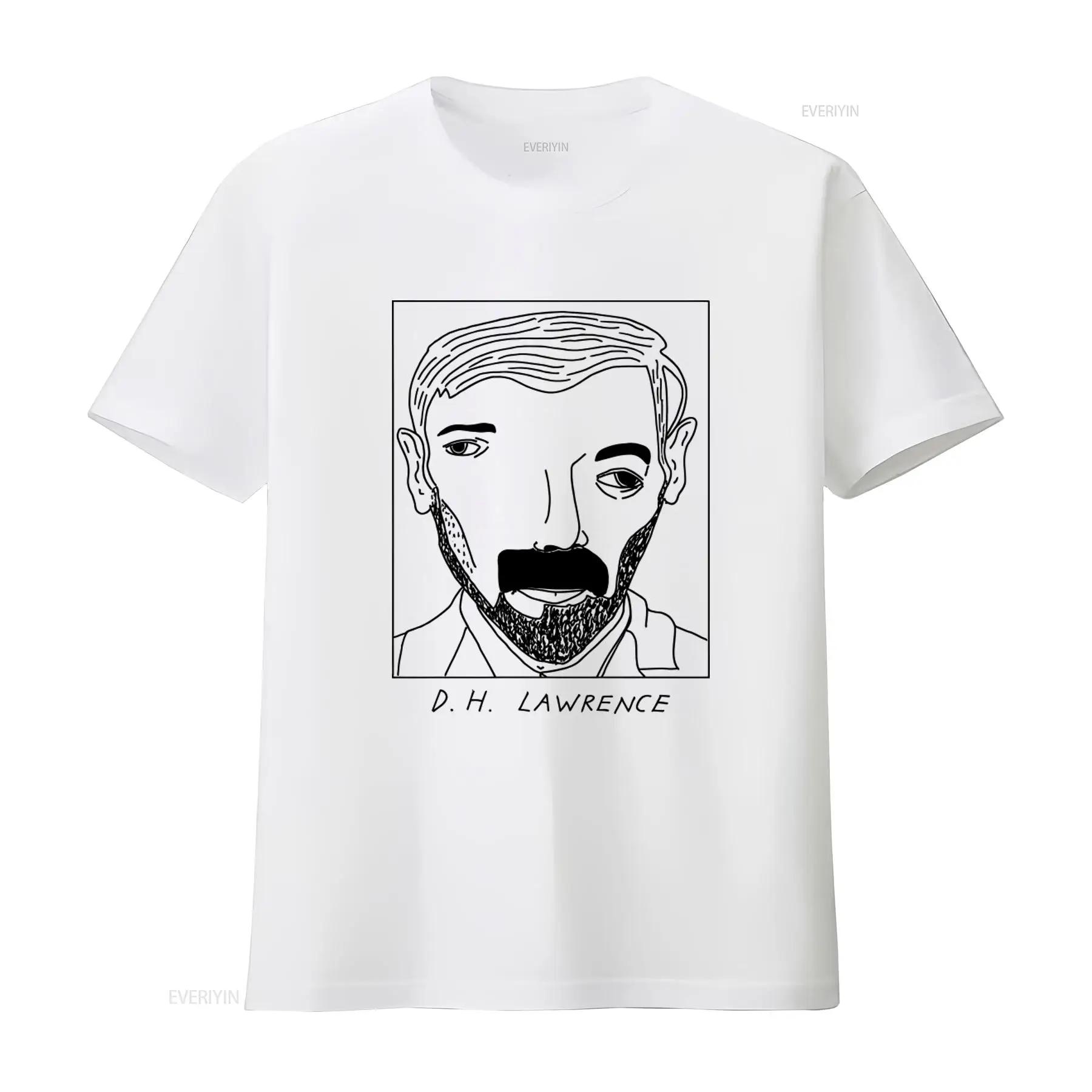 

Badly Drawn Authors D H Lawrence T Shirt with Free Worldwide Delivery vintage Washed Stretched Casual graphic Slightly fashion 5XL різнокольоровий