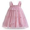 Summer Girls Suspender Dress Butterfly Cute  Girl Mesh Puffy Vest Princess Dress