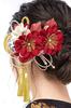 [SOUBIEN] Soubien Coming-of-Age Ceremony Hair Ornament Set (2 pieces) - Cherry Blossom Flower Corsage, Braided Cord, Ball Ornament, Comb Style, U-Pin