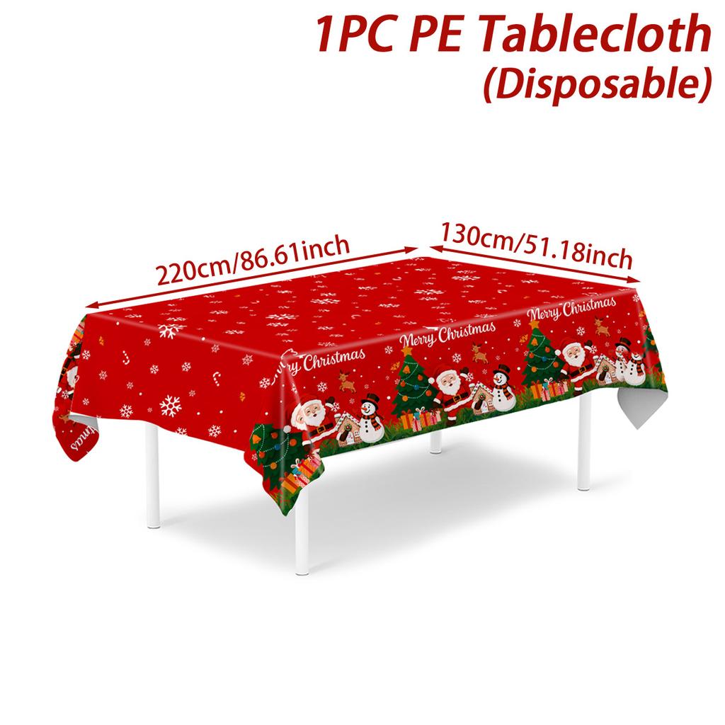 Christmas Snowflake Plastic Tablecloth Merry Christmas Decorations for Home 2025 Navidad Natal Xmas Table Ornament New Year 2026