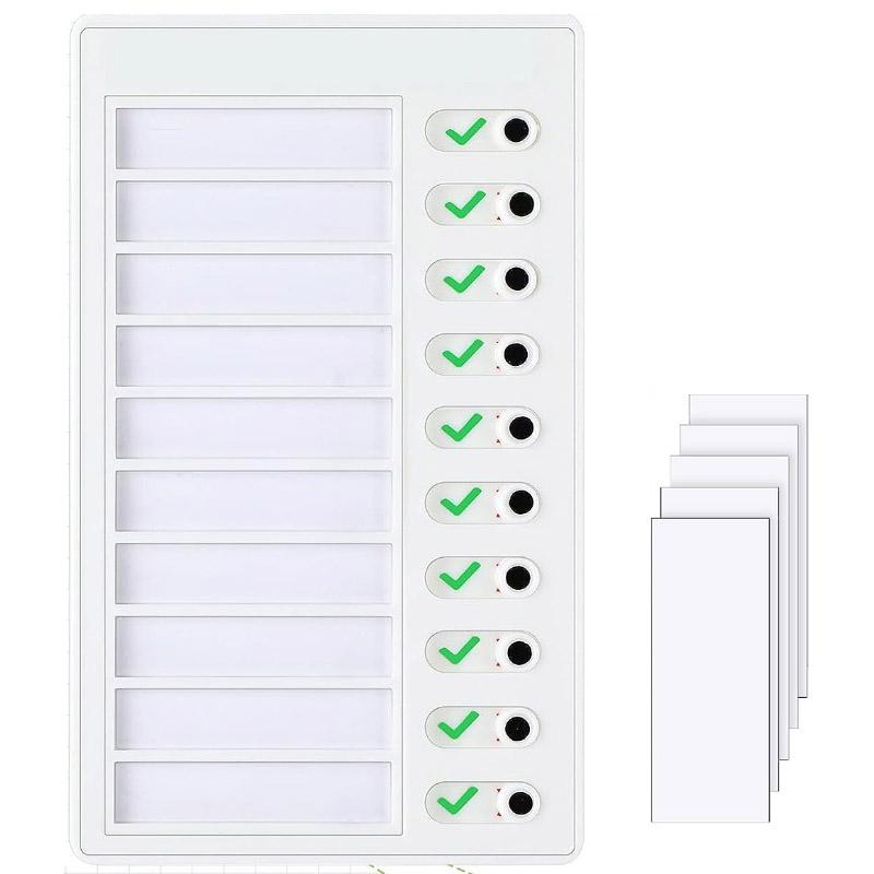 

1 pcs Kids Chore Chart with 5 pcs Blank Card,Plastic Checklist Board with Detachable Cardstock to Do List for Routine Planning білий