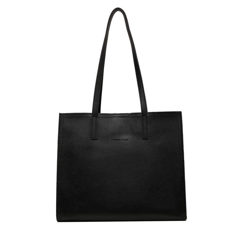 Large Capacity Zipper Shoulder Bag For Women Classic Style Bag Simple Durable Versatile Fashionable Pu Premium