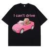 Ich kann fahren Lustiges Hamster Meme T-Shirt Mode Bedrucktes T-Shirt Harajuku Lässig Süßes T-Shirt Street Fashion Kleidung(1)