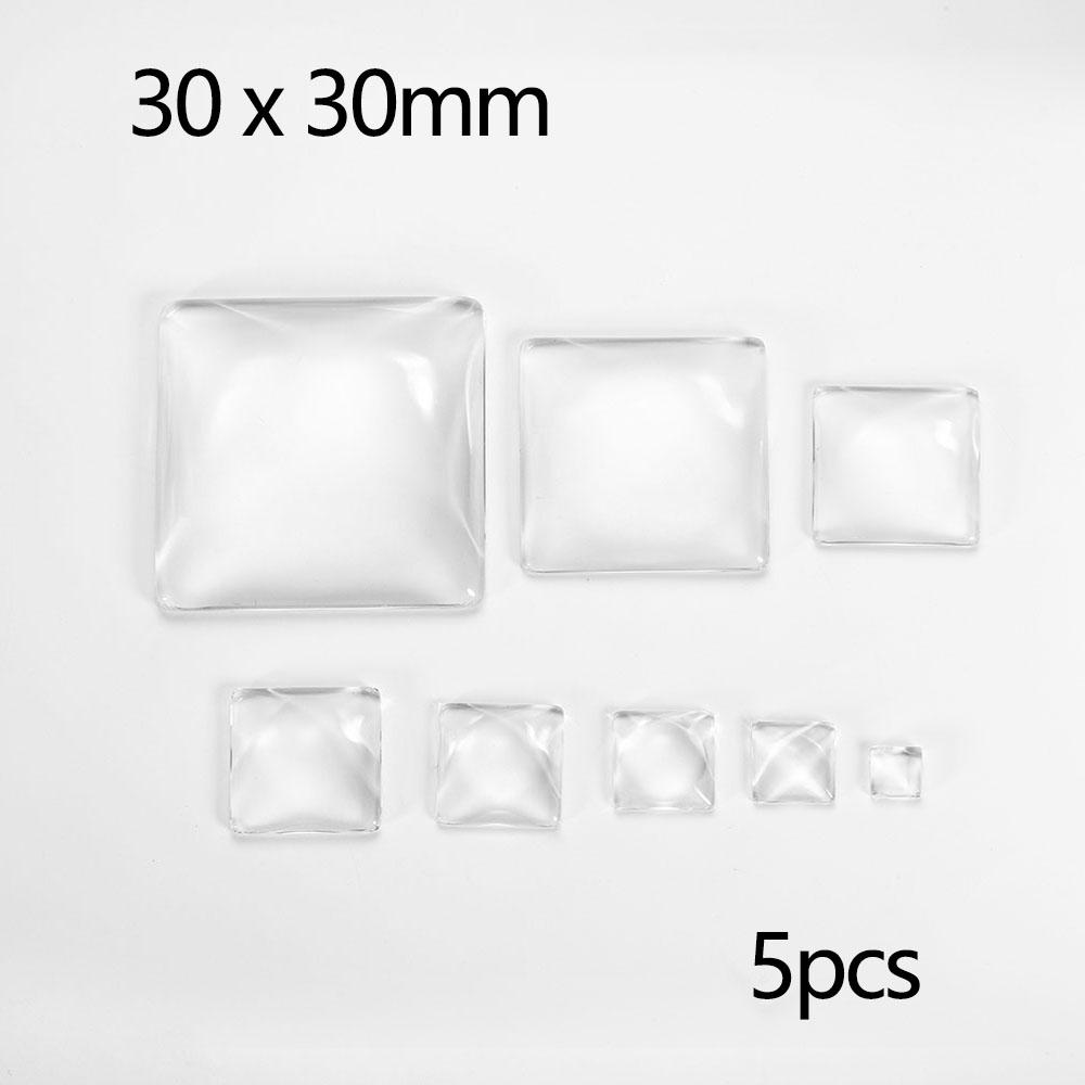 5-50Pcs/lot Transparent Round Oval Square Heart Glass Cabochon Cabochon Cameo Tray Settings For DIY Jewelry Making Supplies