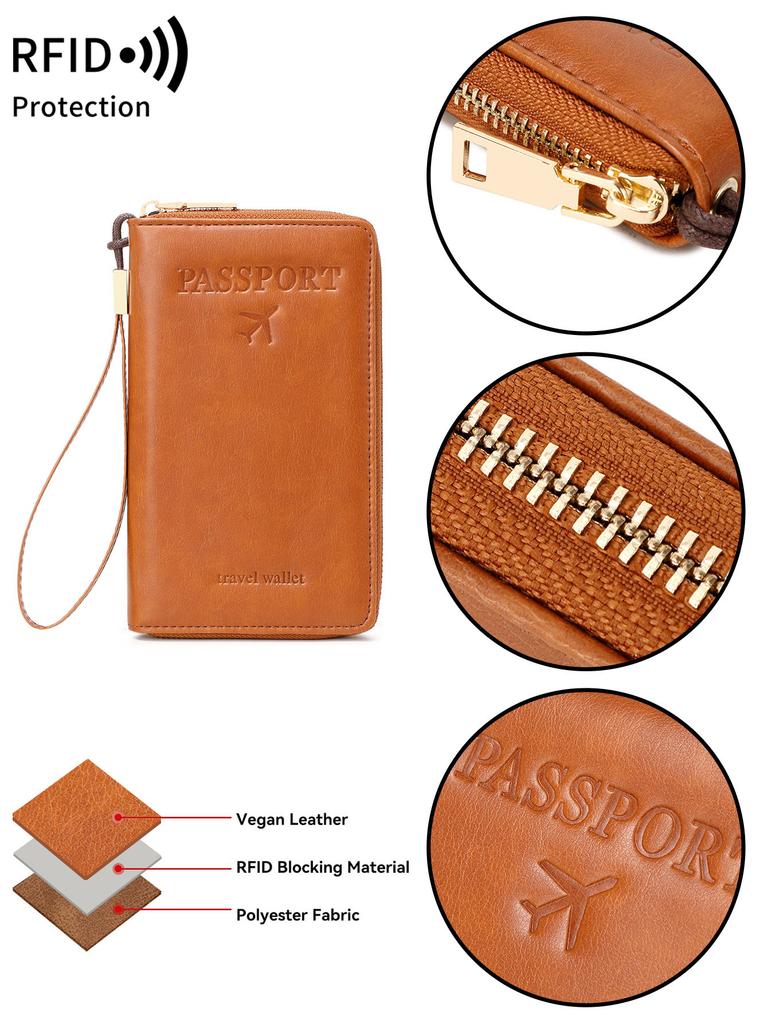 Minimalistische Retro-RFID-Passhülle, multifunktionaler Ausweishalter, Bankkartenhalter, Passhalter, hochwertiges PU-Leder, Reisezubehör