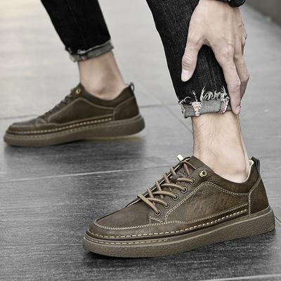 Modne męskie trampki sznurowane Oxfordy wysokiej jakości trendy Outdoor wygodne buty oryginalne skórzane męskie codzienne perforowane buty