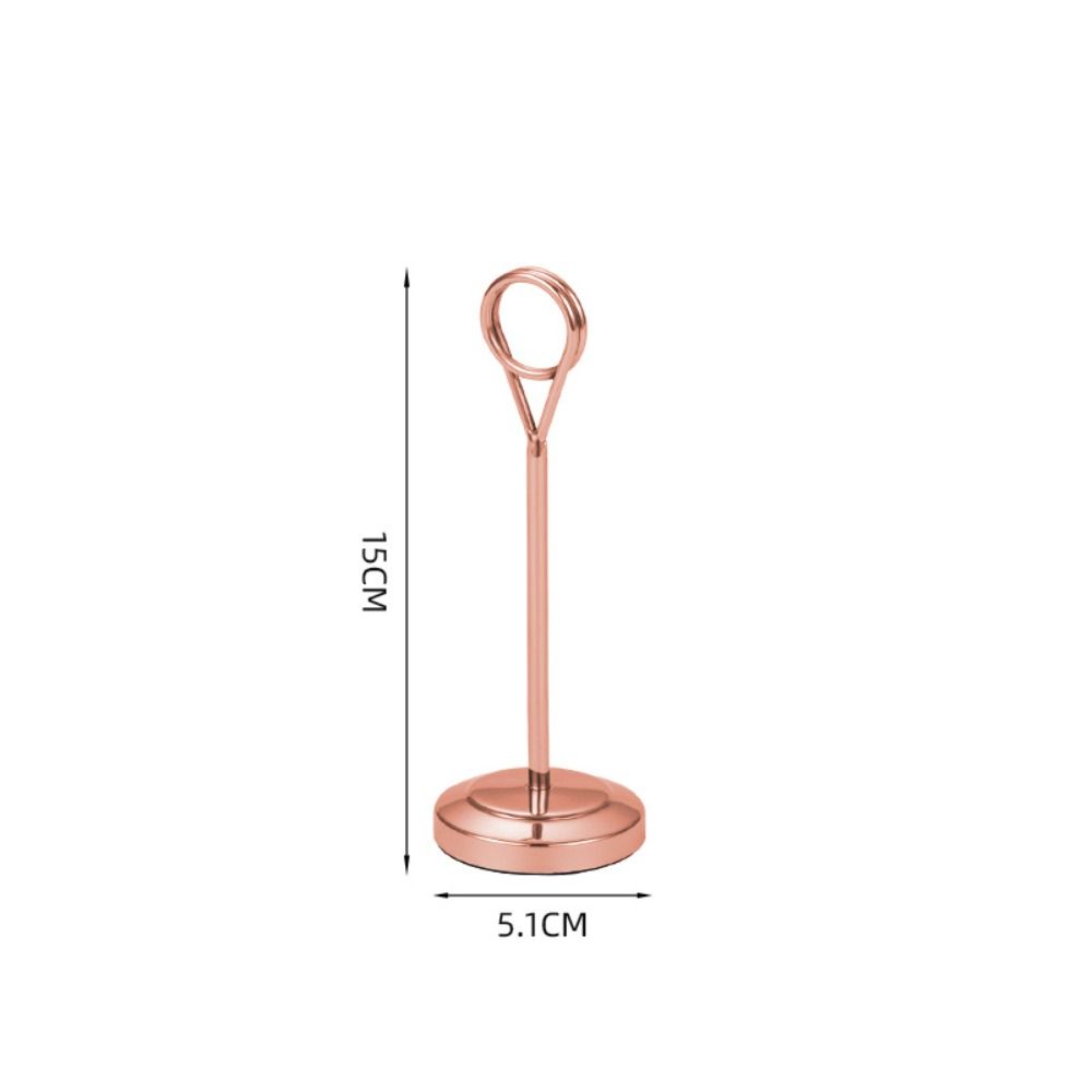 Cute Stainless Steel Round Photo Clip Elegant Note Clamp Stand  Restaurant Table