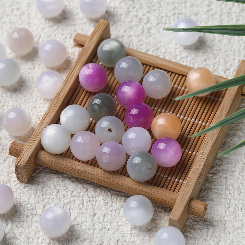 10pcs 8/10/12mm Resin Round Beads UV Changing Reactive Spacer Beads for DIY Necklace Bracelet Earring Jewelry Making Accessories