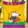 Maisy Mouse Theme Printed Blanket - Perfect for Couch, Bed, Travel & Outdoor Use | Machine Washable, Cozy & Durable.