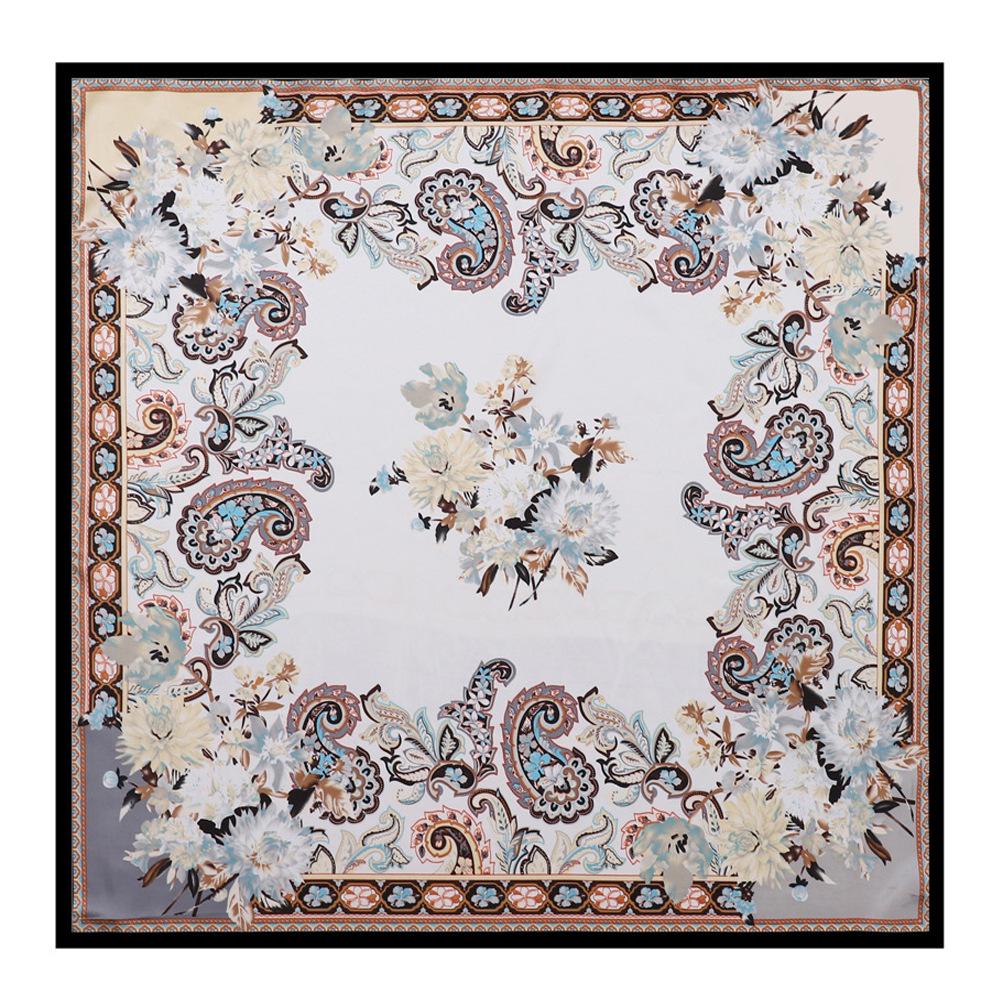 90cm Trendy Paisley Silk-Style Headscarf for Women - European American Design