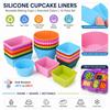 12 Stück Flexible Silikon-Cupcake-Förmchen Wiederverwendbare Kuchenbecher Neue Gebäck-Dessert-Formen Haus & Küche