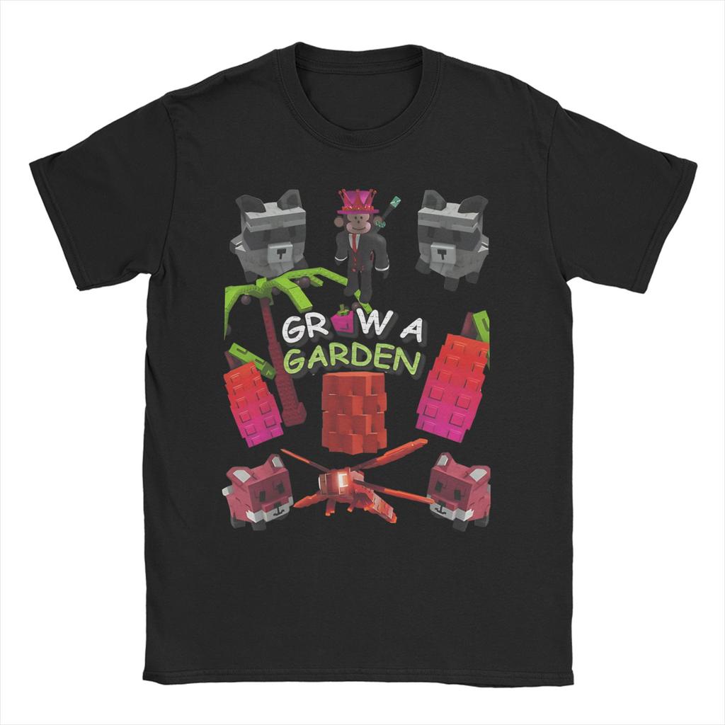 Unisex Women Funny Game Eat Sleep Grow A Garden Repeat Gamer T Shirts 100 Cotton Clothes O Neck Tee Shirt Plus Size TShirts