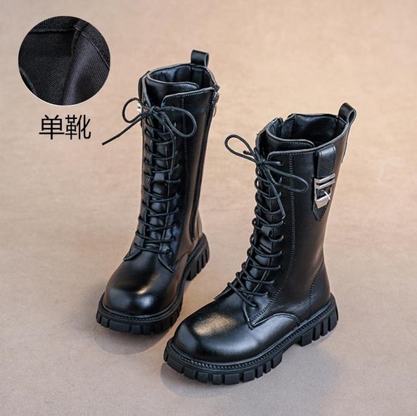 Autumn Long Boots For Girls PU Leather Trend Teenager Girl's Boots Korean Style Big Girl's Party Footwear