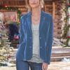 Damemote Langermet gullfløyel Solid Casual Løs Cardigan Coat