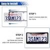 2PCS Matte Black License Plate Frames, Stainless Steel Tag Frame, Car License Plate Protector Holder with Screws Fasteners Caps, Universal Front &