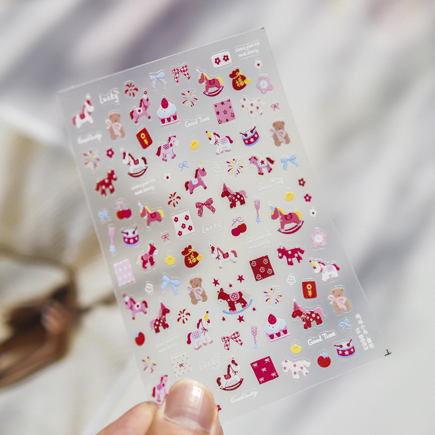 Tomoni Thin and Flexible Nail Stickers - Sweet Swan & Little Horse Designs