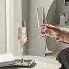Minimalist Long Stem Champagne Flutes Clear Crystal Glasses for Sparkling Wine Home Bar Party Decor