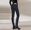 Lady Casual Street Slim Bleistifthose Damen Skinny Hose Solid Black Button Pocket Hose