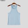 INCERUN Men Strap Sleeveless Ribbed Casual Fitted Tank Tops Sport Gym Undershirts