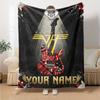 Name Custom VAN HALEN Print Flannel Blanket High Quality Warm Comfortable Cover for All Seasons Perfect for Gifts Home Decor