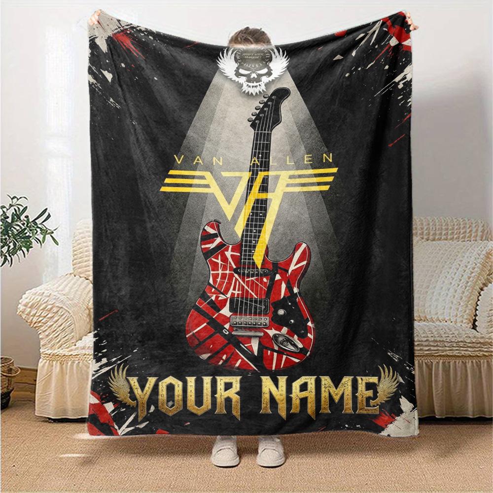 Name Custom VAN HALEN Print Flannel Blanket High Quality Warm Comfortable Cover for All Seasons Perfect for Gifts Home Decor