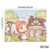 2D Watercolor Red Riding Hood Backdrop, Cute Wolf & Grandma Banner