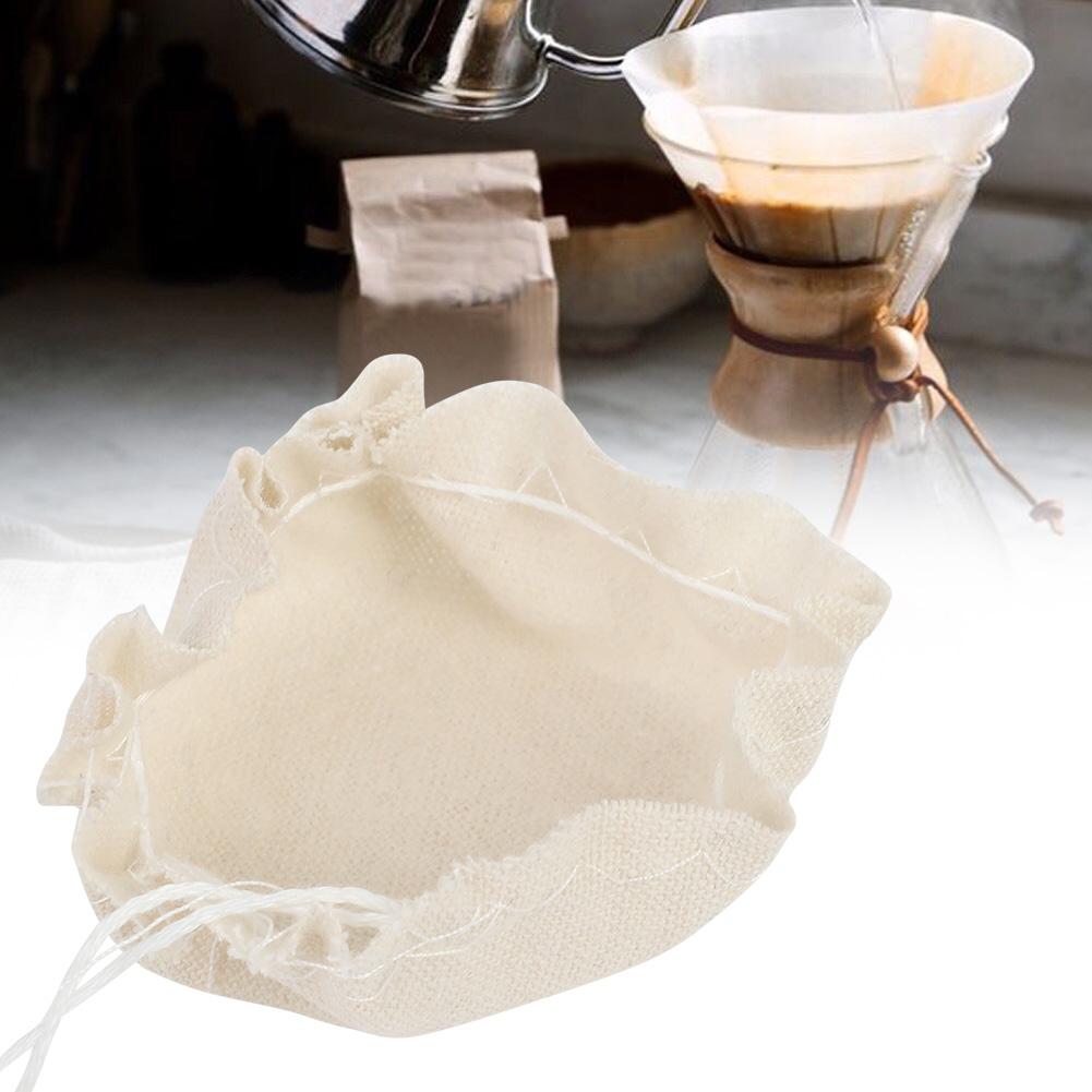 10 st Livsmedelsgodkänd Nylon Sifonduk Kaffefilter Rund Tygfilter för Kaffedroppare