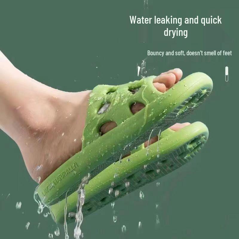 Pantoufles de bain d'été antidérapantes pour hommes et femmes - Douces, silencieuses, chaussures de douche d'intérieur avec design ajouré