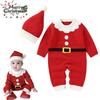 Adorable Christmas Baby Knitted Romper Jumpsuit Outfit W/ Santa Claus Sweater Hat