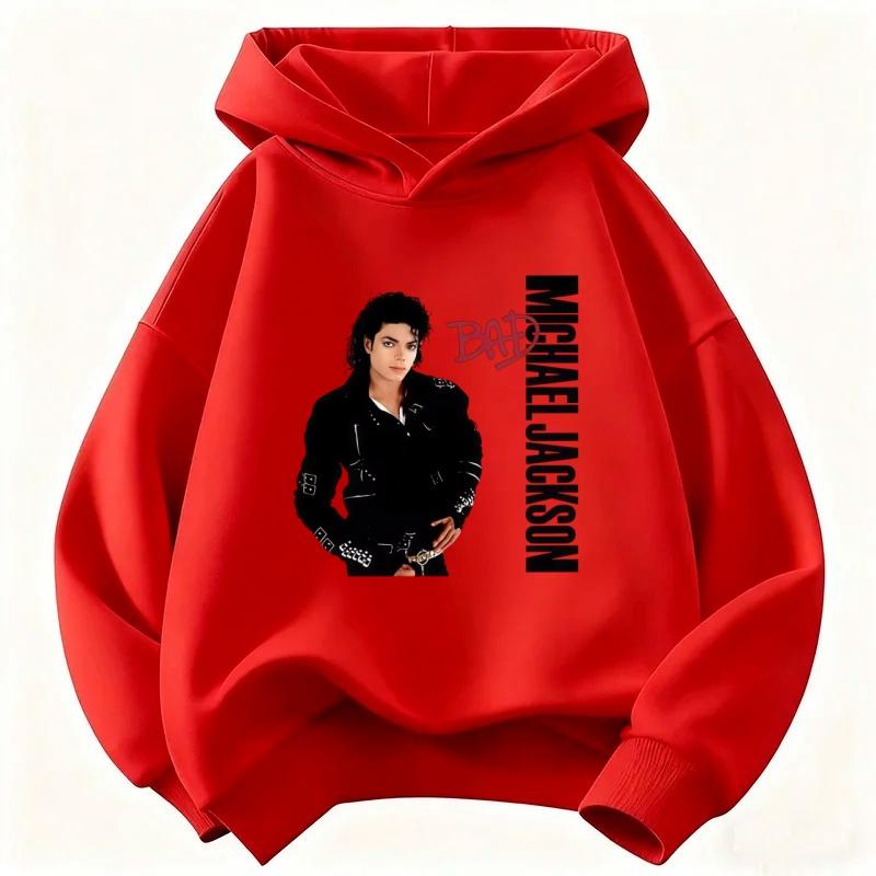 Michael Jackson Kapuzenpullover, geeignet für Jungen und Mädchen, warmer und dicker Pullover mit Vintage-Popstar-Aufdruck.