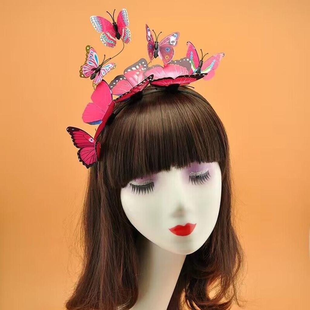 Čelenka 3D Butterfly Butterfly Fascinator Klobouk Tea Party Hat Butterfly Headpiece Butterfly HairBand Butterfly Hair Hoop
