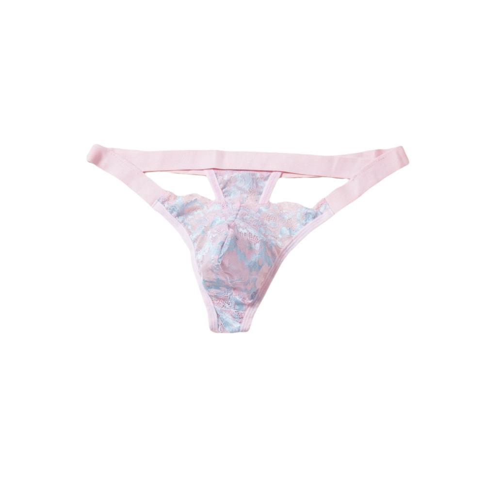 Low Waist Men's Lace Thong Transparent T-back Briefs Men Breathable Mesh Sheer Panties Role Play