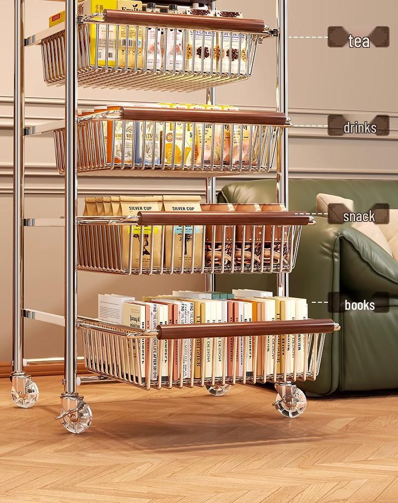Chinese Style Multi-Layer Snack and Produce Trolley