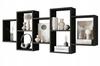 Three-tier Hanging Shelf, Modern Wall Shelf for Living Room, 119cm, Black