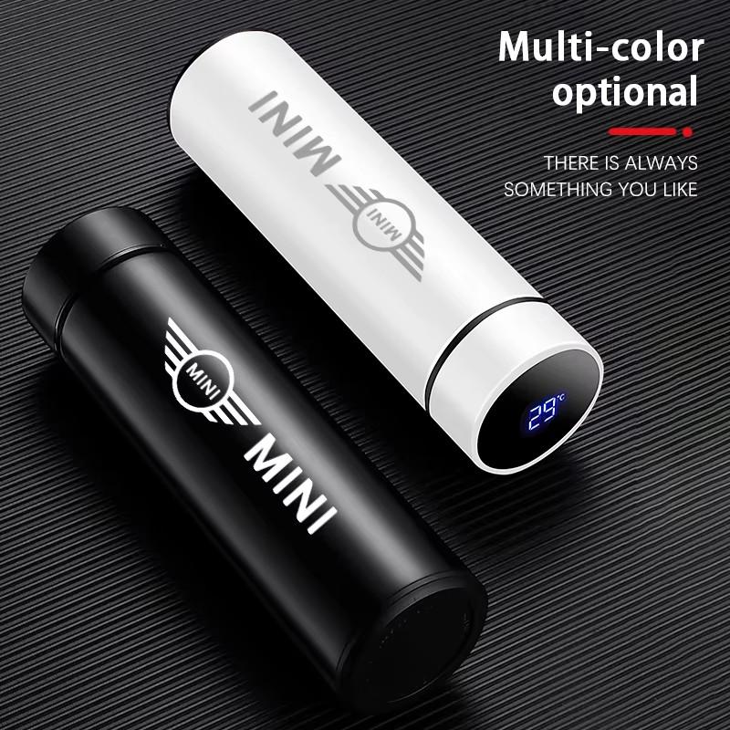 Stainless Steel Car Emblem Thermos Coffee Cup For MINI One Cooper JCW Countryman Clubman Cabrio Paceman Coupe Roadster Clubvan eee2