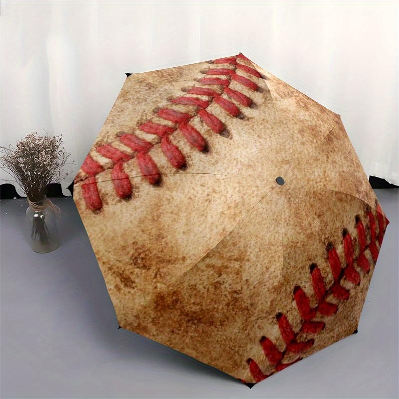 Baseball, Stitch themed Eight rib Automatic Folding umbrella Is Suitable for Both Men and Women, Making It A Perfect Christmas and Valentine
