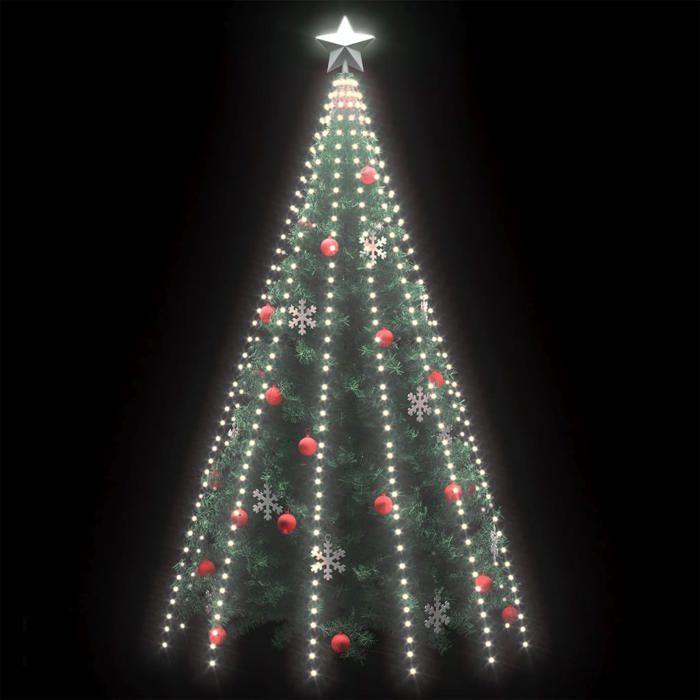 VidaXL Guirlande Lumineuse avec 500 LED Lumière de Décoration Arbre de Noël Chaîne LED Jardin Extérieur Arrière-cour Blanc 328896