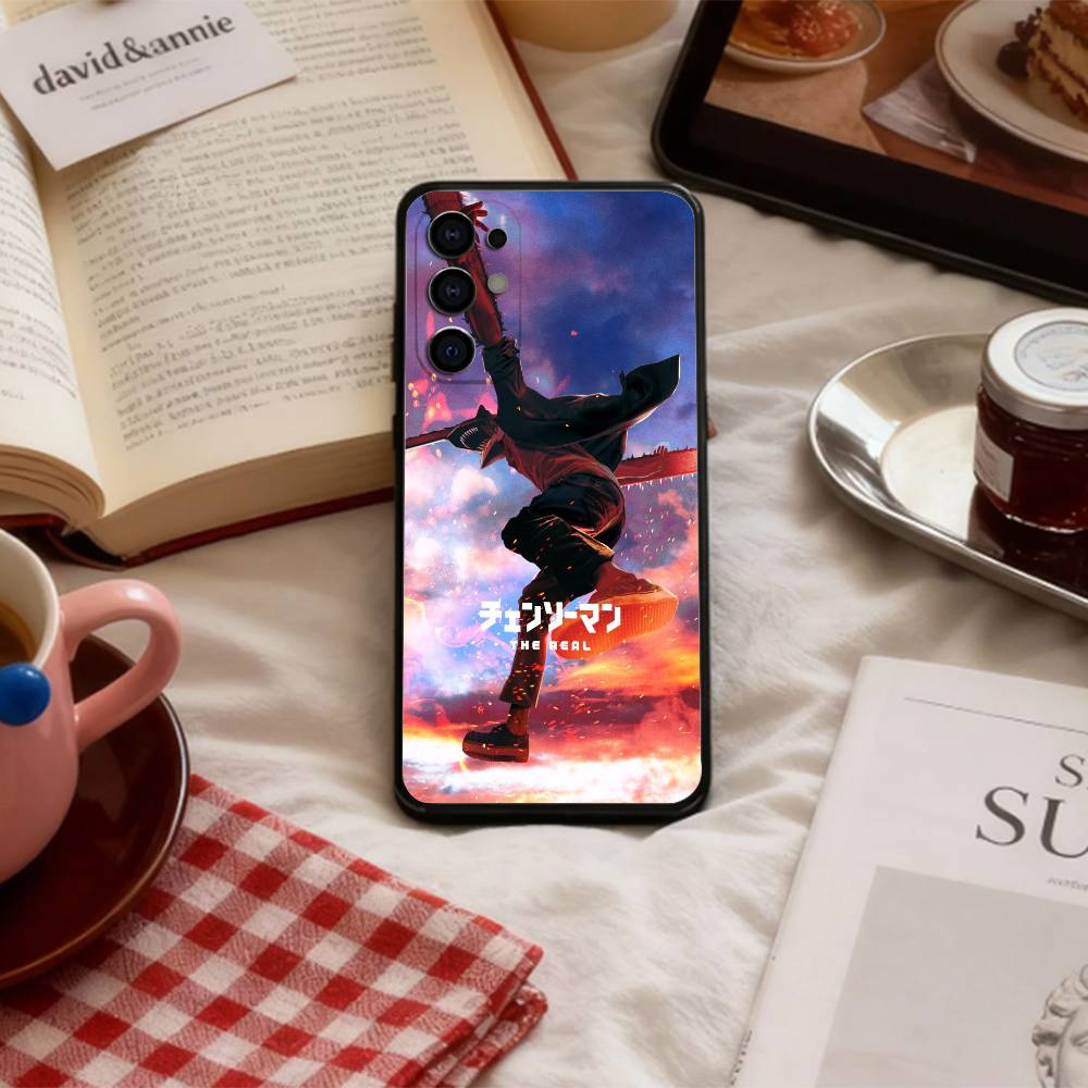 C-Chain-saw Man Reze Phone Case For Samsung S 25,24,23,22,30,21,10,9,Ultra,Plus,Lite,FE,4,5 G Soft Black Case