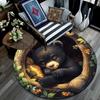 Bear Cub Round Area Rug,Carpet Rug for Living Room Bedroom Sofa Playroom Decor,Non-slip Floor Mat